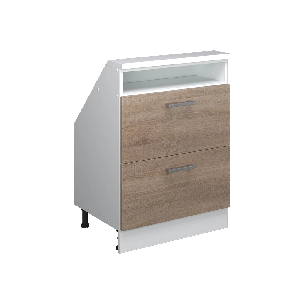 Kast voor schuine wand Rion Sonoma/Wit met 2 laden Vicco