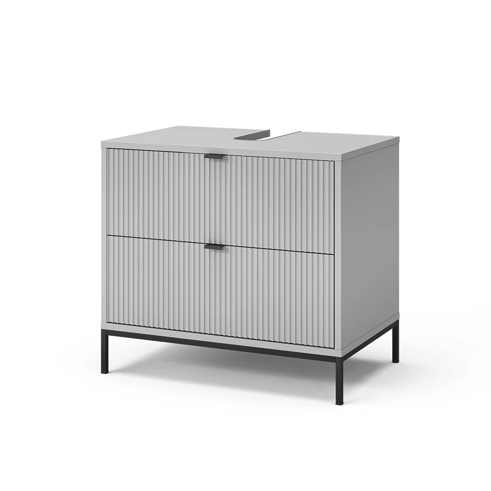 Wastafelonderkast Eliza Grijs 70 x 63 cm Met 2 uittrekbare laden Vicco