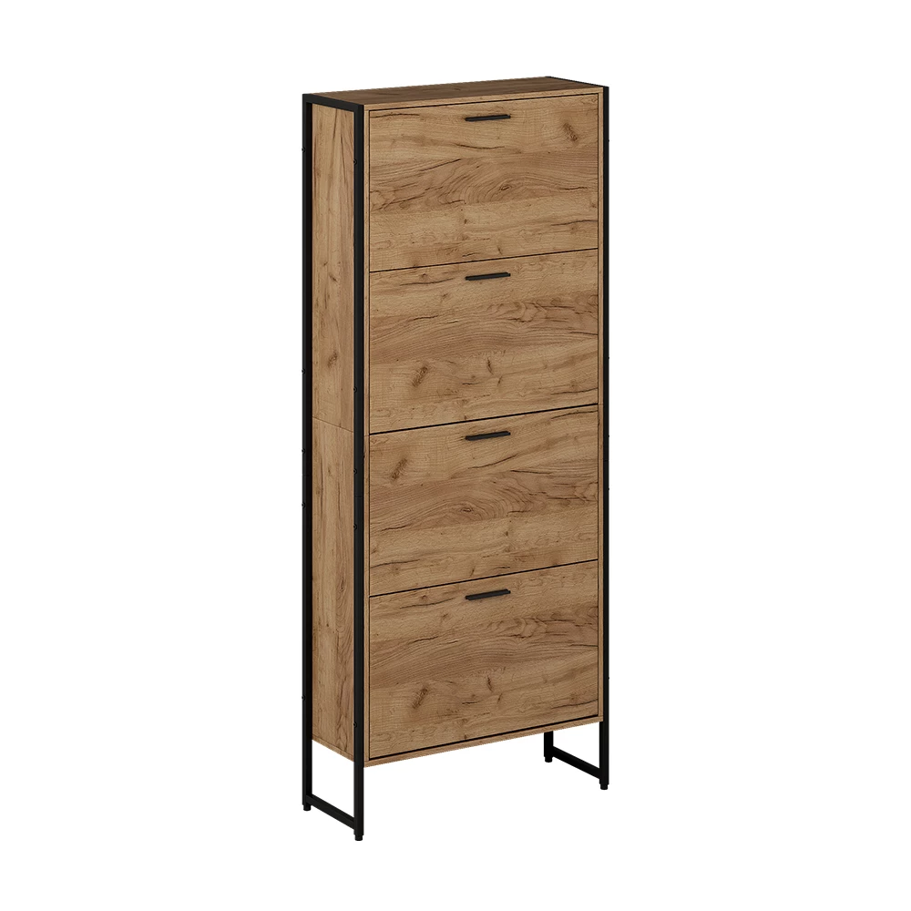 Schoenklaprek Folda Goldkraft eik/zwart 63 x 152.5 cm met 4 kantelcompartimenten Vicco