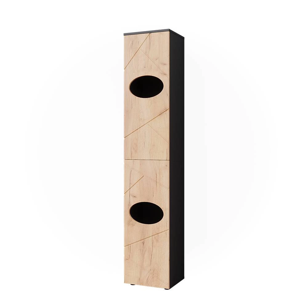 Linnenkast Irma Antraciet/Goudkleurig Eiken 37.2 x 192 cm Vicco