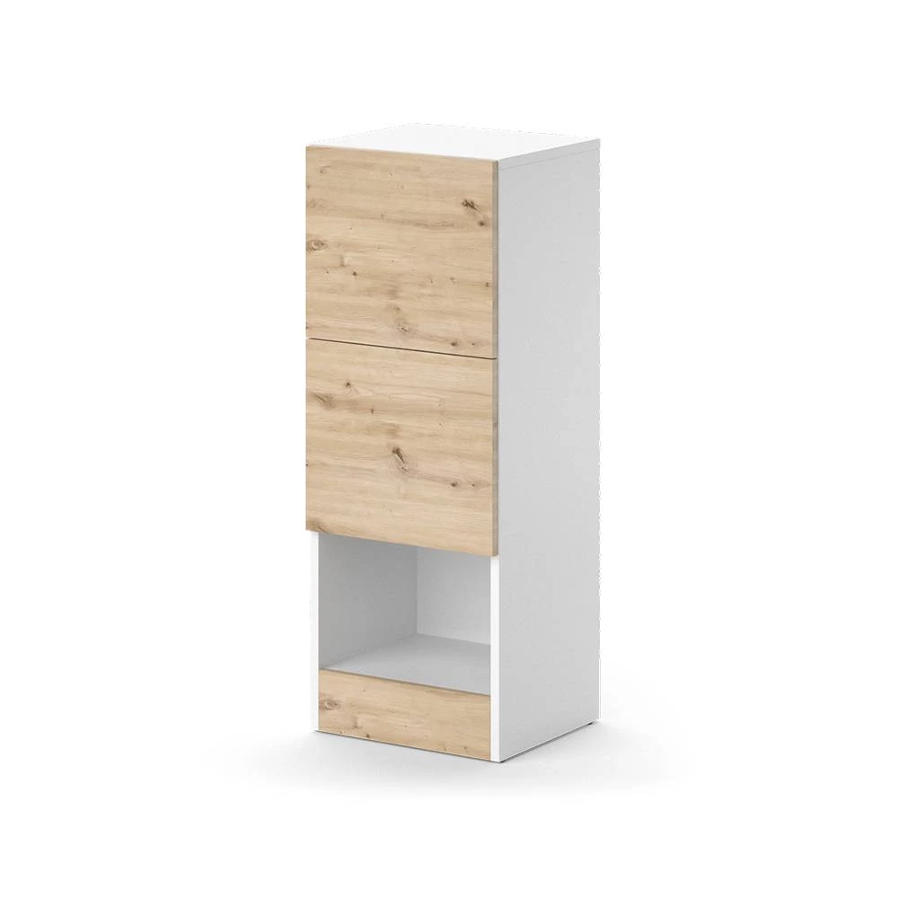 Halfhoge kast Alf Wit 35 x 92 cm met 2 laden Vicco