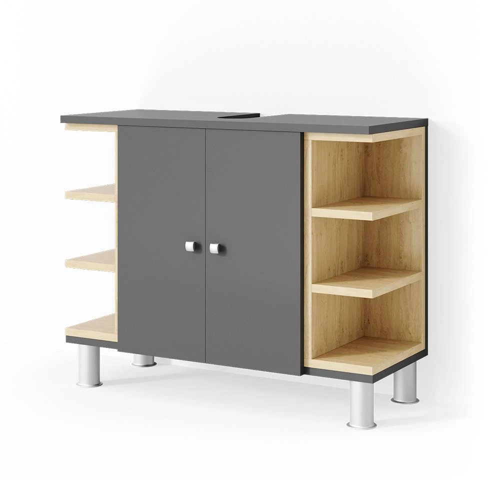 Wastafelonderkast Aquis Antraciet 79.6 x 64 cm Vicco