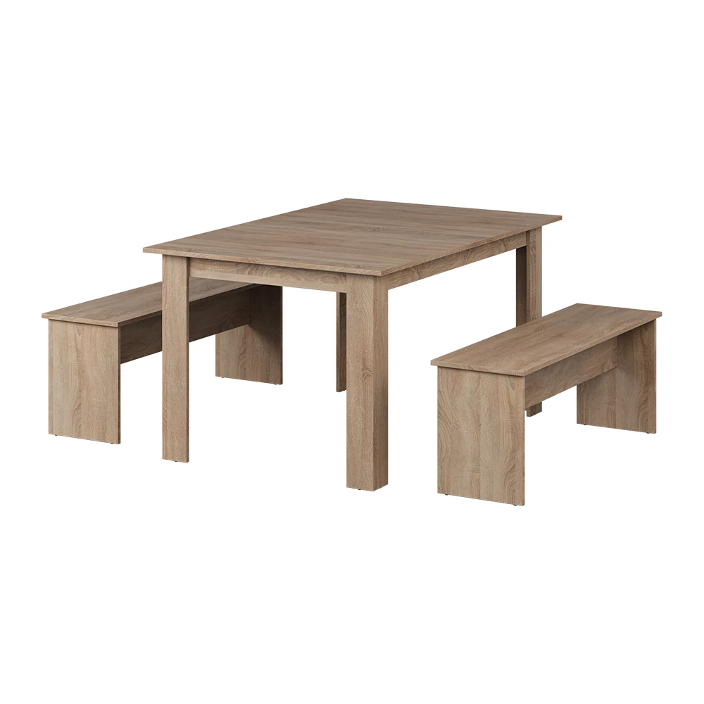 Eettafel set Sentio Sonoma 137.6 x 92.8 cm met 2 banken Vicco