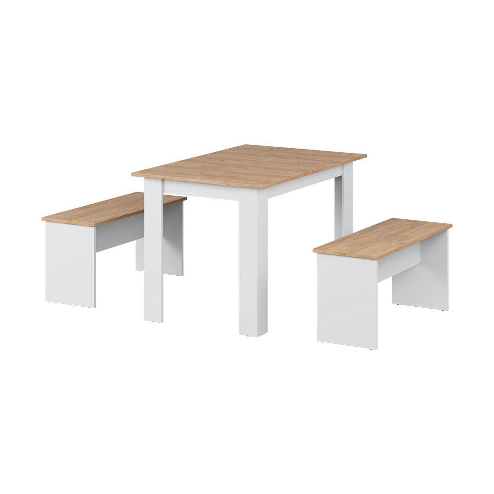 Hoekbankenset Sentio Eik wit/goud 112 x 73.6 cm met 2 banken Vicco
