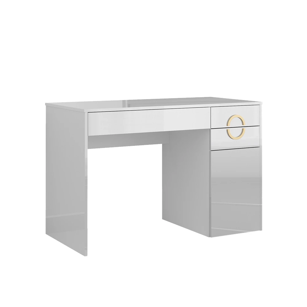 Bureau Adela Wit Hoogglans 115 x 55 cm met 3 laden Vicco