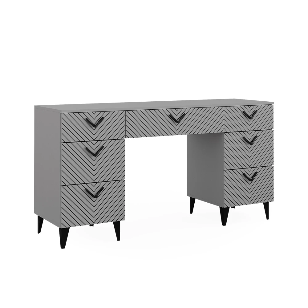 Bureau Anett Grijs 150 x 45 cm met 7 laden Vicco