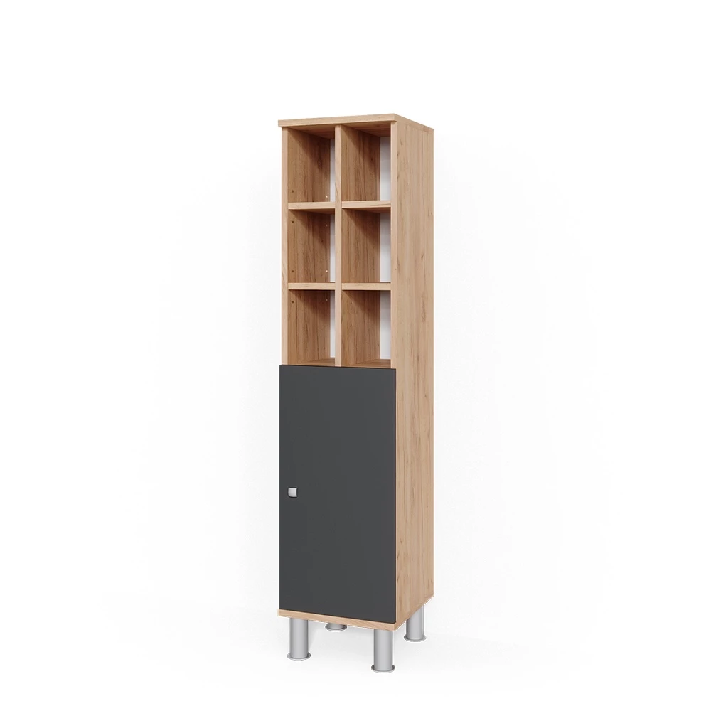 Halfhoge kast Fynn Antraciet 30 x 130.6 cm grote deur Vicco