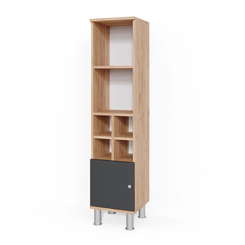 Halfhoge kast Fynn Antraciet 30 x 130.6 cm kleine deur Vicco