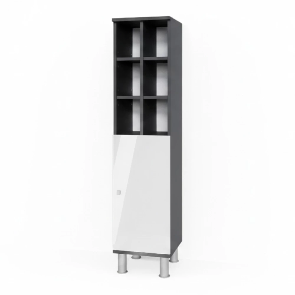 Halfhoge kast Fynn Wit Hoogglans 30 x 130.6 cm grote deur Vicco