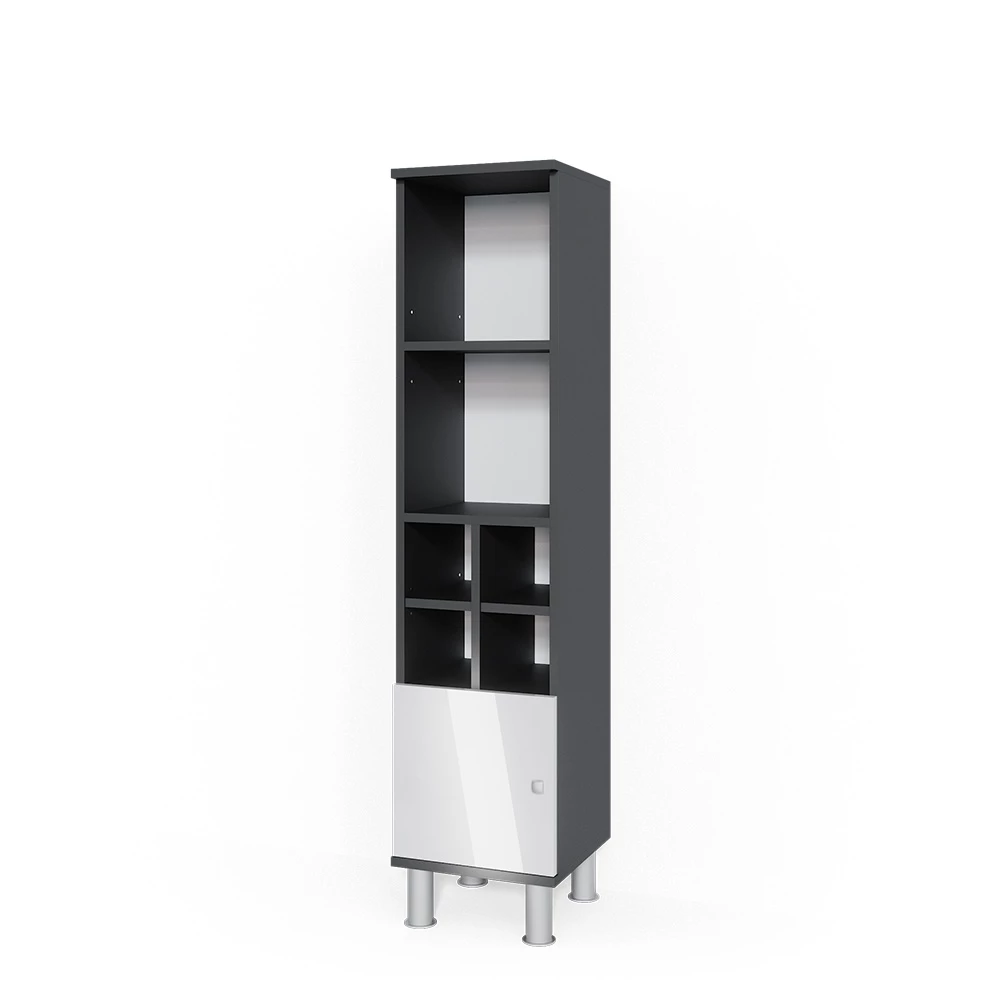 Halfhoge kast Fynn Wit Hoogglans 30 x 130.6 cm kleine deur Vicco