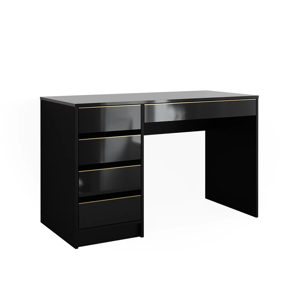 Bureau Sherry Zwart hoogglans 55 x 120 cm met laden Vicco