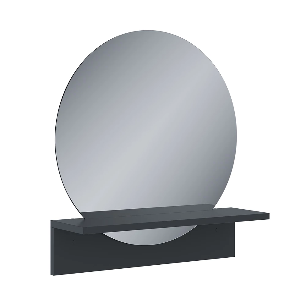 Badkamerspiegel Elyra Zwart 50 x 54.5 cm met plank Vicco