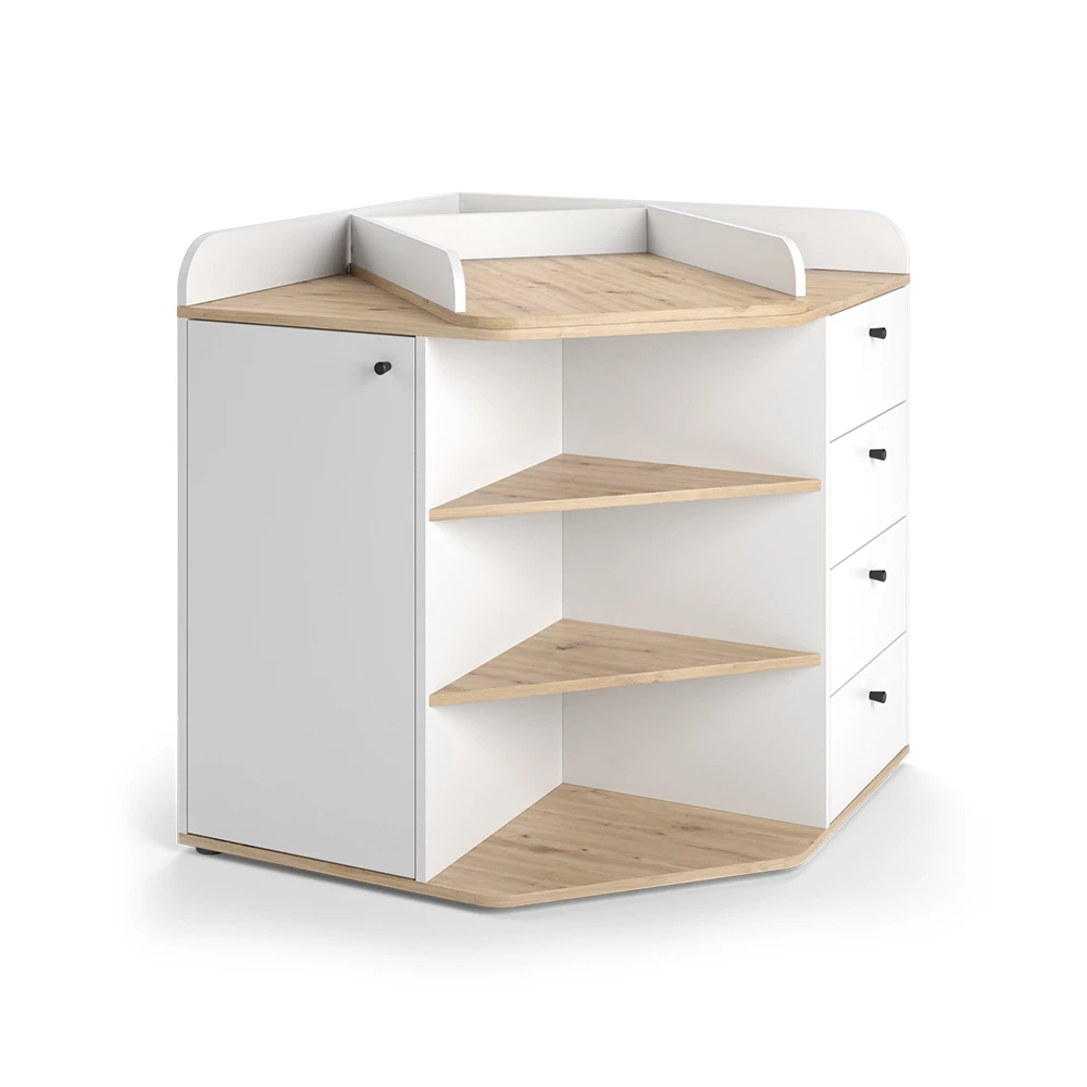 Commode Aria Wit/Kunstnijverheid 85 x 90 cm met planken en laden Vicco