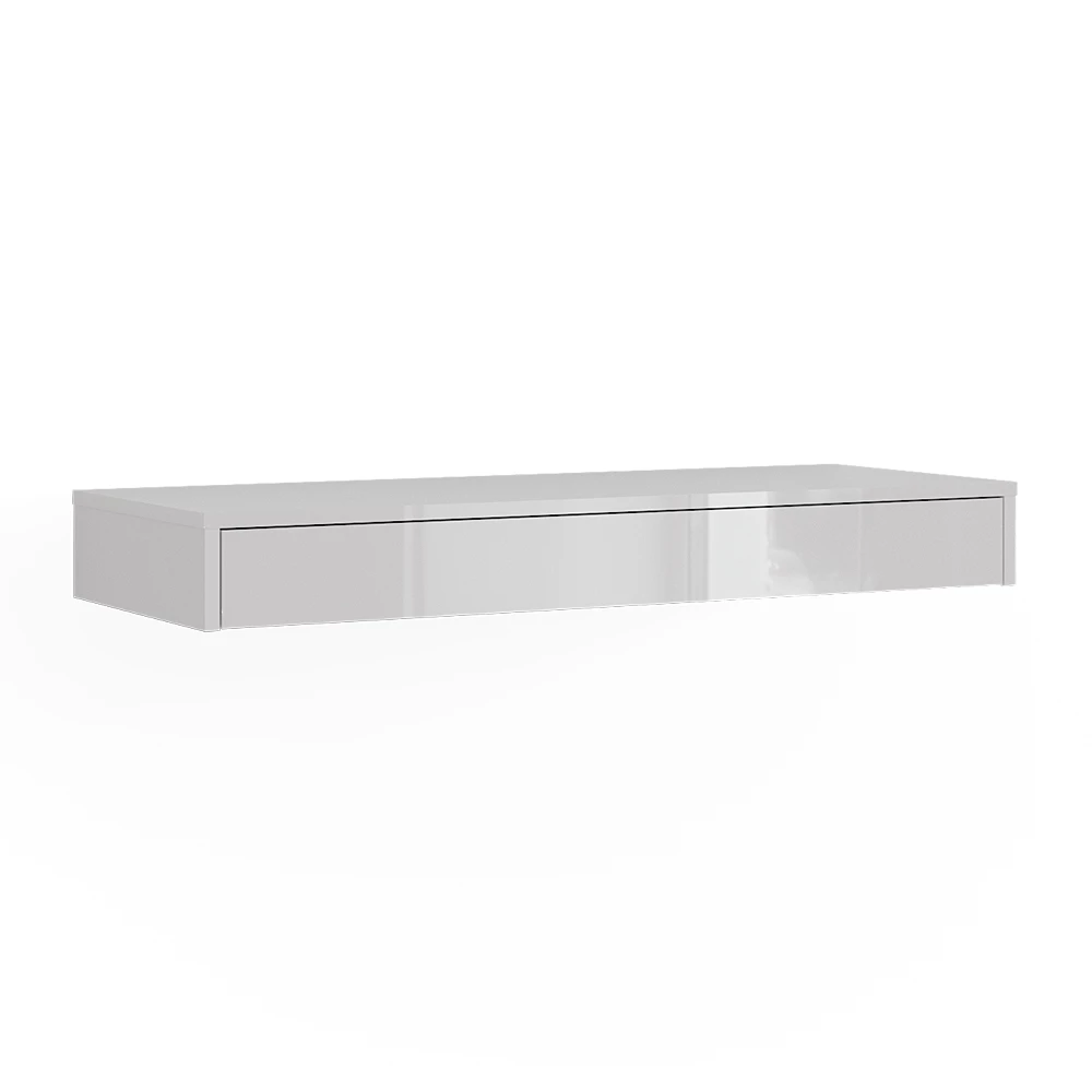 Wandrek Sherry Wit Hoogglans 100 x 12 cm met lade Vicco