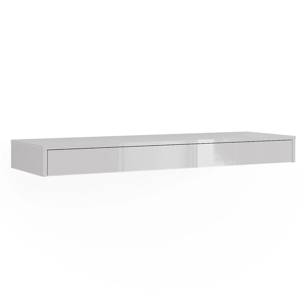 Wandrek Sherry Wit Hoogglans 120 x 12 cm met lade Vicco