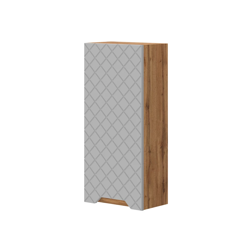 Badkamerkast Lotta Eiken/grijs met tegelstructuur 20 x 72.6 cm Vicco