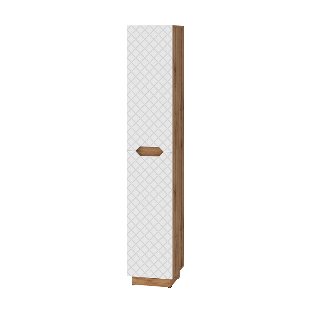 Badkamerkast Lotta Eiken/wit met tegelstructuur 33 x 186 cm met 2 deuren Vicco