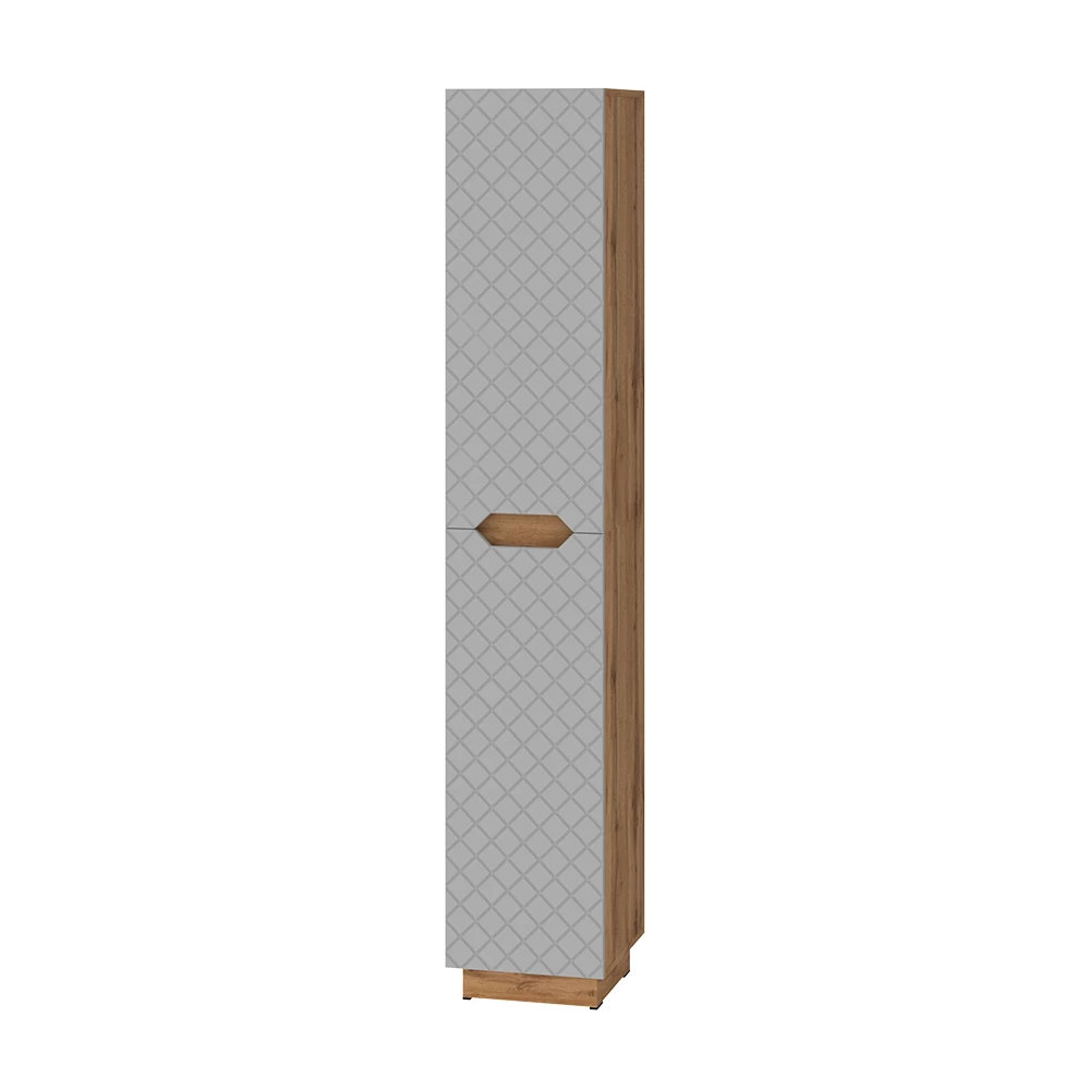 Badkamerkast Lotta Eiken/grijs met tegelstructuur 33 x 186 cm met 2 deuren Vicco
