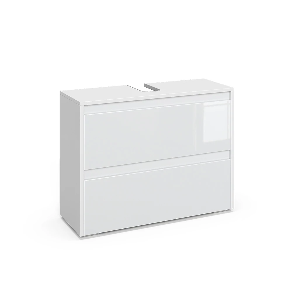 Wastafelonderkast Majest Wit/wit hoogglans 80.1 x 62 cm met 2 lades Vicco