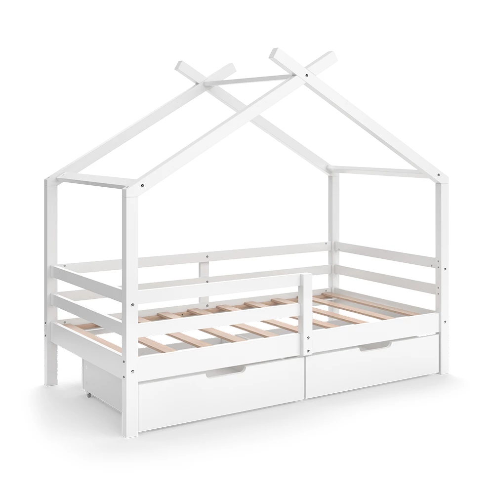 Huisbed Luni Wit 160 x 80 cm met opbergdozen Vitalispa