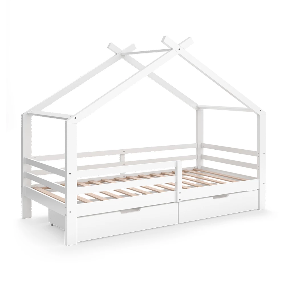 Huisbed Luni Wit 200 x 90 cm Met twee uittrekbare opbergdozen Vitalispa
