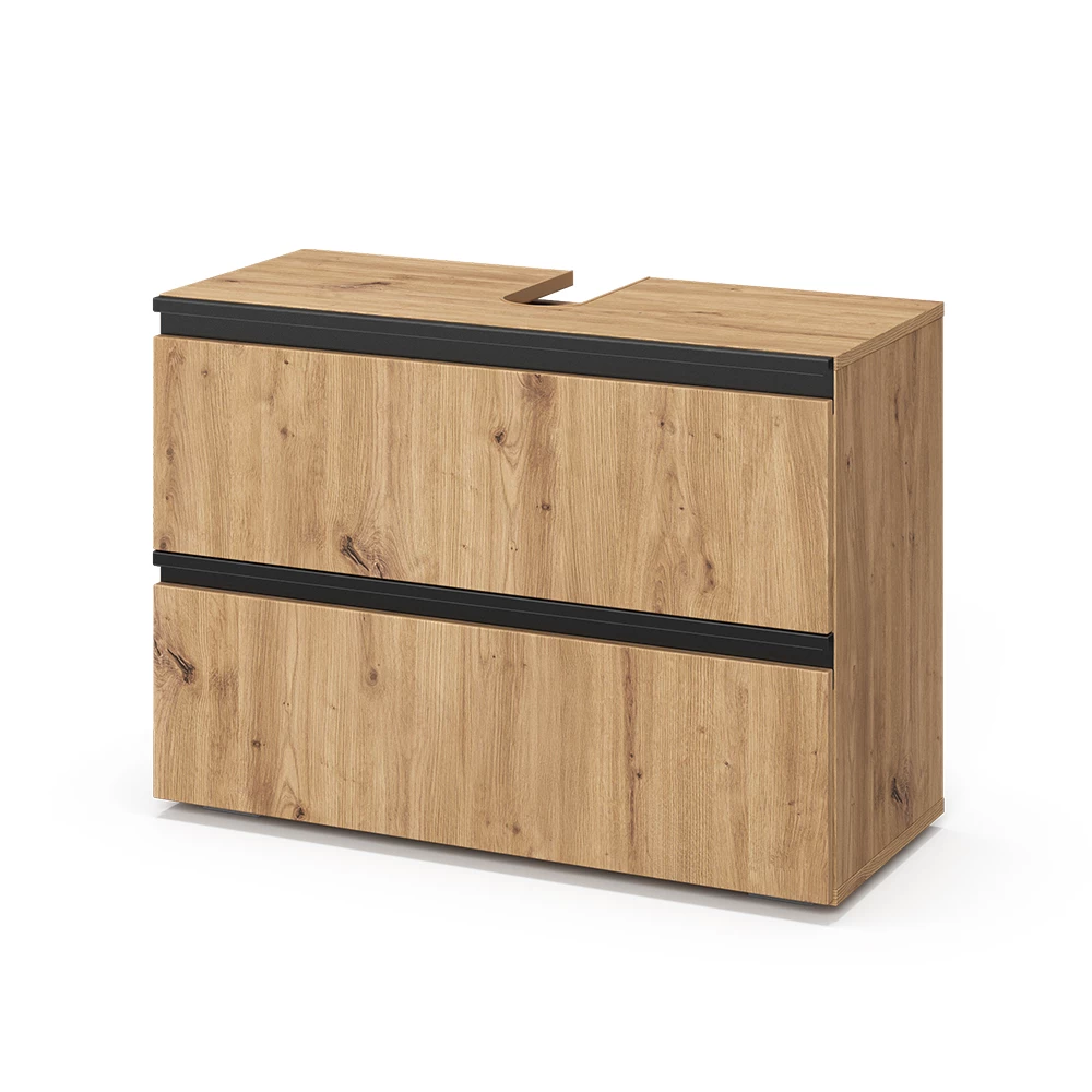 Wastafelonderkast Torren Ambachtelijk 80 x 58 cm met 2 laden Vicco
