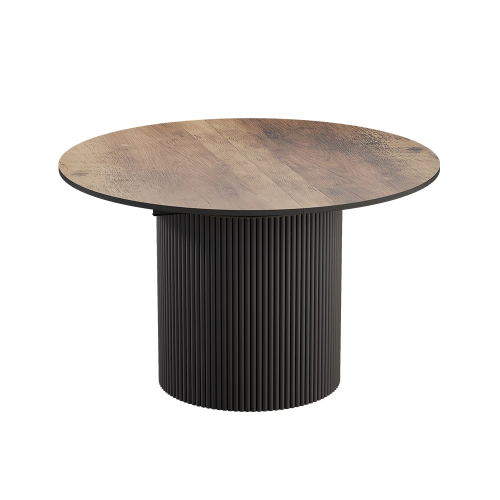 Eettafel Calero Eiken rustiek/zwart 120 x 60 cm Uitschuifbaar Vicco