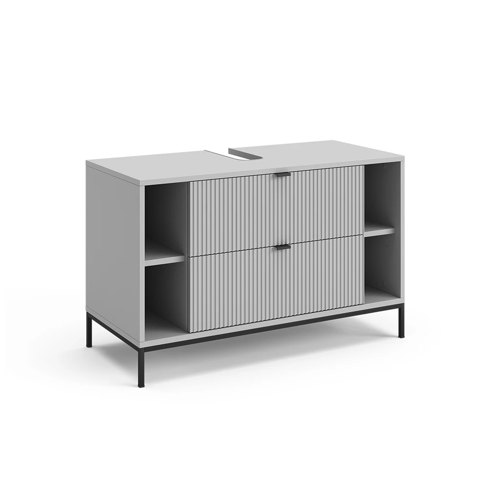 Wastafelonderkast Eliza Grijs 100 x 63 cm Met 2 uittrekbare laden Vicco