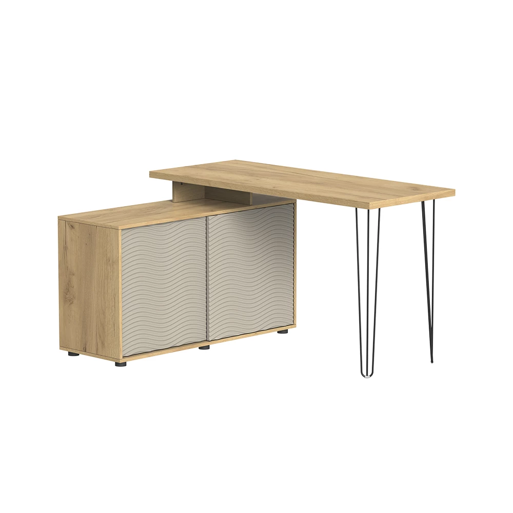 Hoekbureau Notivo Kasjmier 135 x 55 cm met archiefkast Vicco