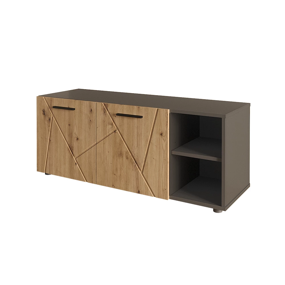 Schoenenkast Irma Antraciet/Artisan 106 x 43 cm met 2 deuren Vicco