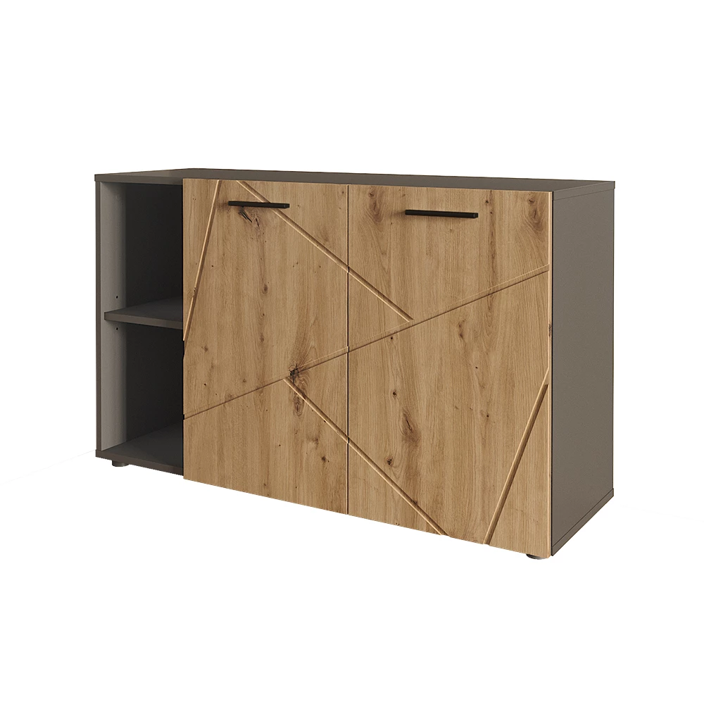 Schoenenkast Irma Antraciet/Artisan 106 x 63 cm met 2 deuren Vicco