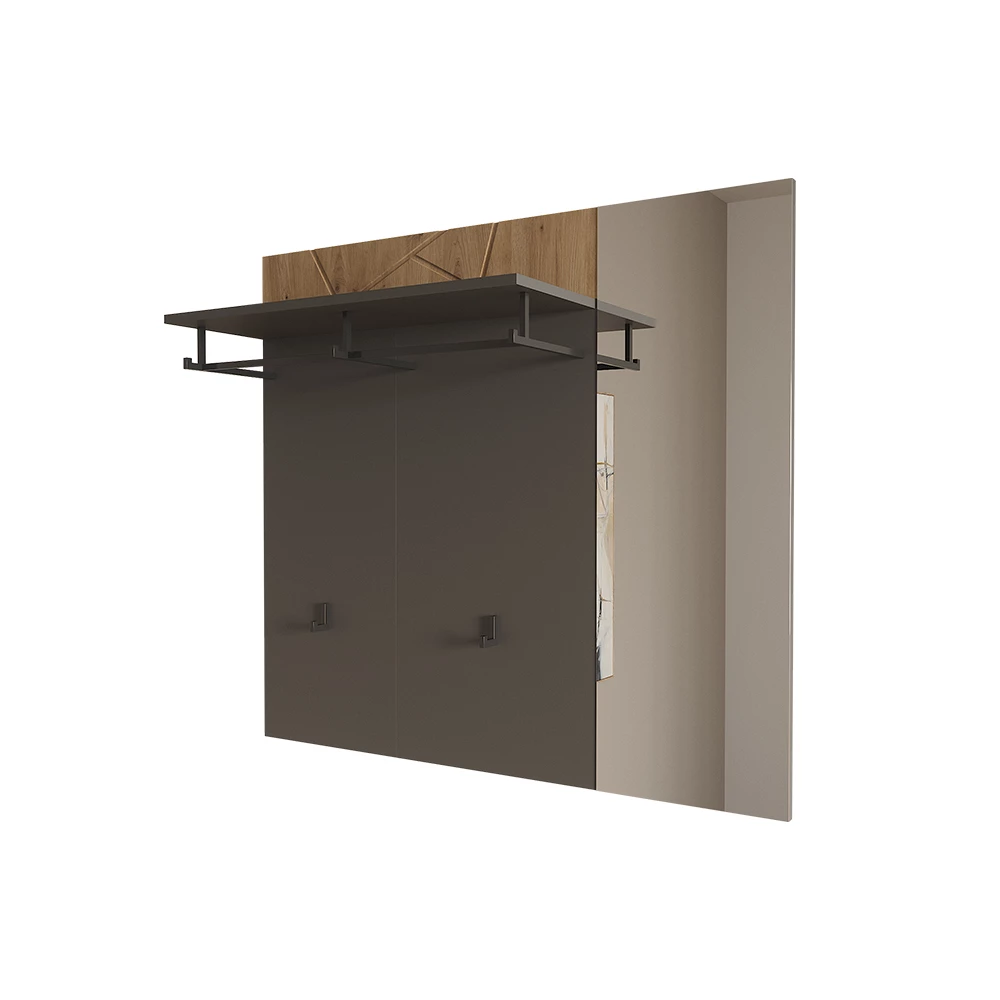 Wandkapstok Irma Antraciet/Artisan 106 x 95.8 cm met spiegel Vicco