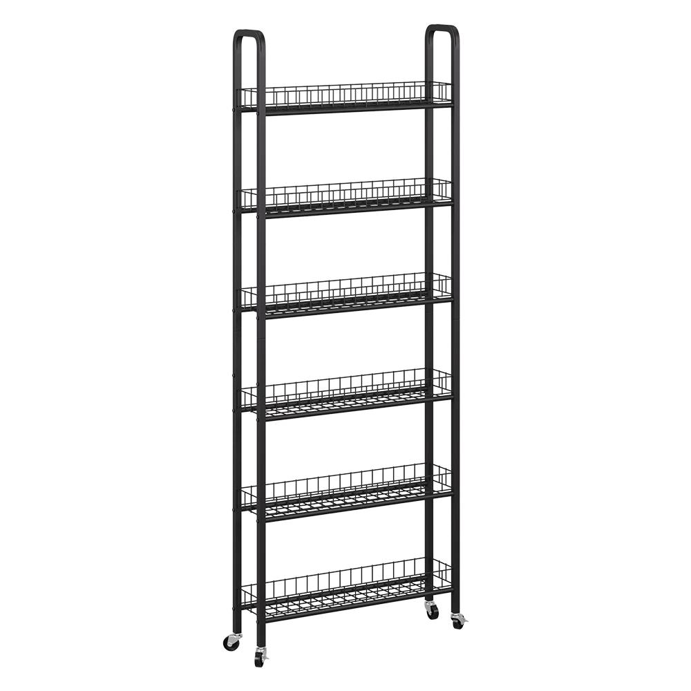 Verrijdbaar ladeblok Rolivo Zwart 58 x 15 cm met 6 compartimenten Vicco