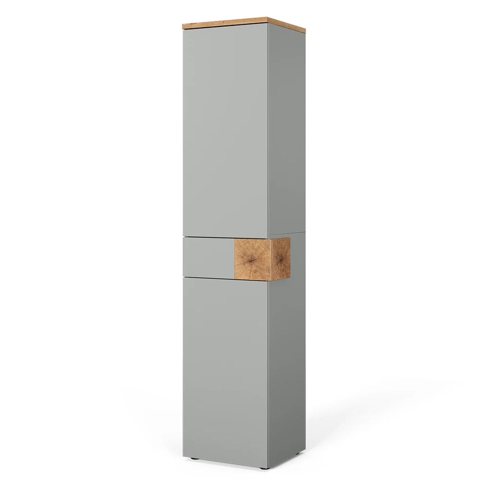 Badkamerkast Eden Grijs/Kunstnijverheid 40 x 184.2 cm met 2 deuren en 1 lade Vicco