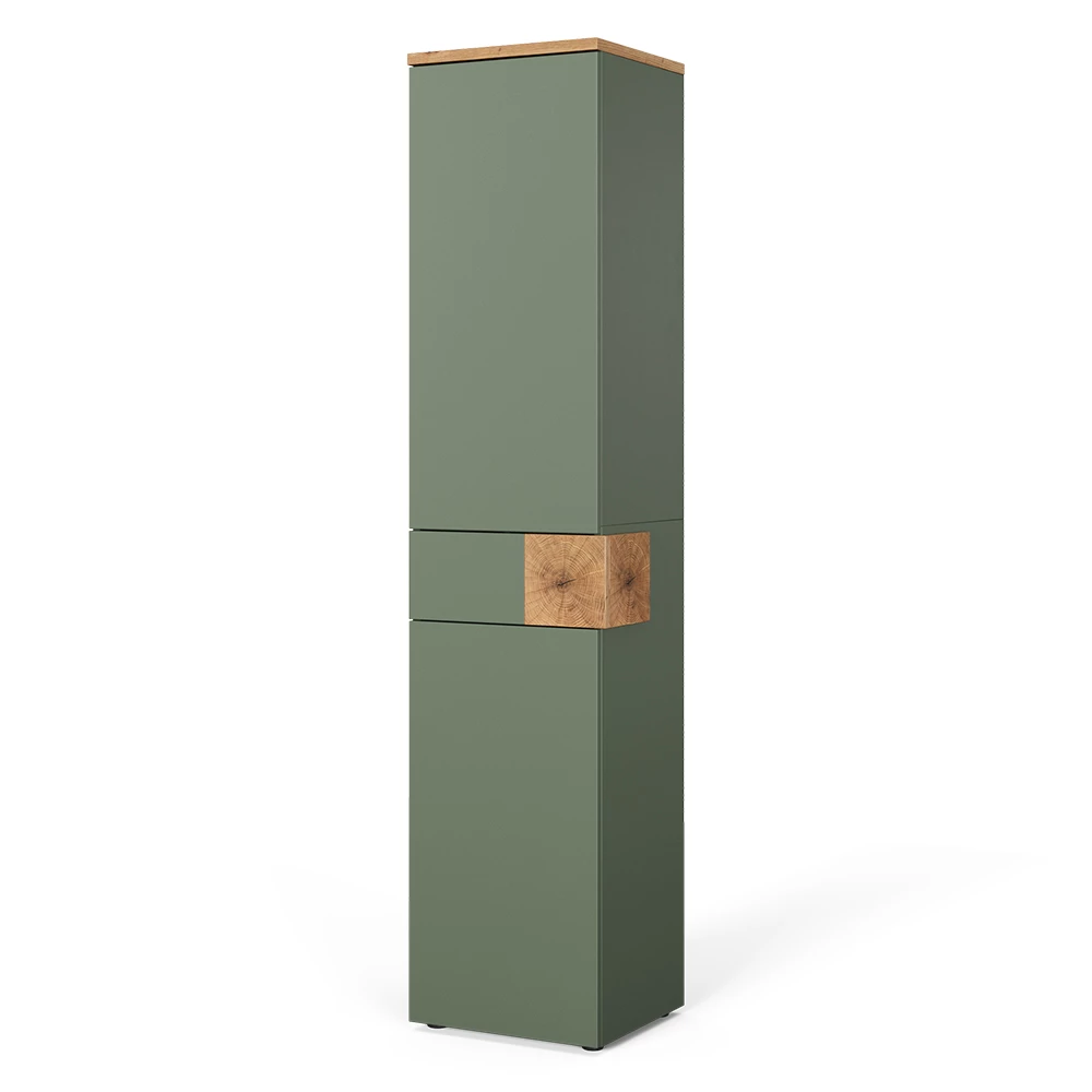 Badkamerkast Eden Groen/Kunstzinnig 40 x 184.2 cm met 2 deuren en 1 lade Vicco