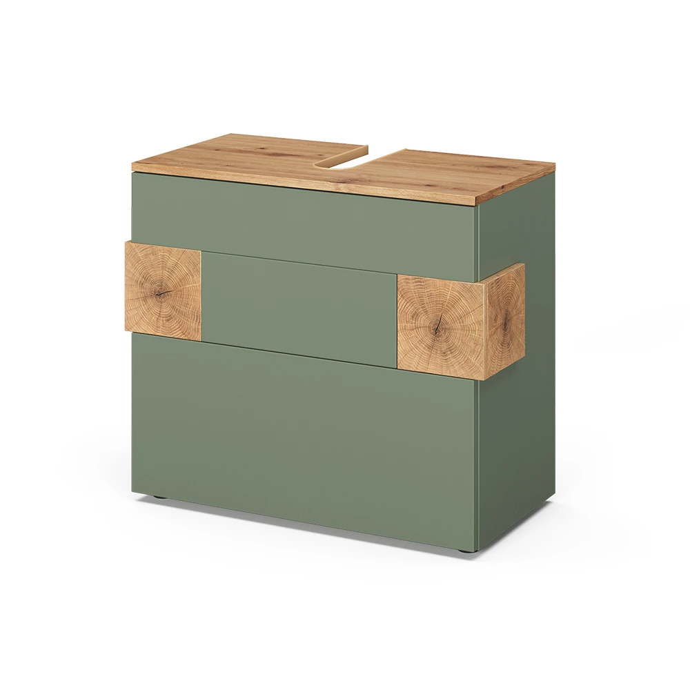 Wastafelonderkast Eden Groen/Kunstzinnig 70 x 64.5 cm met 2 lades Vicco