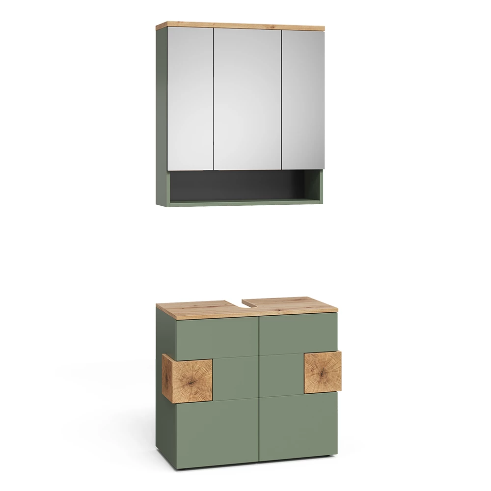 Badkamermeubel set Eden Groen/Kunstzinnig 2 delen Vicco
