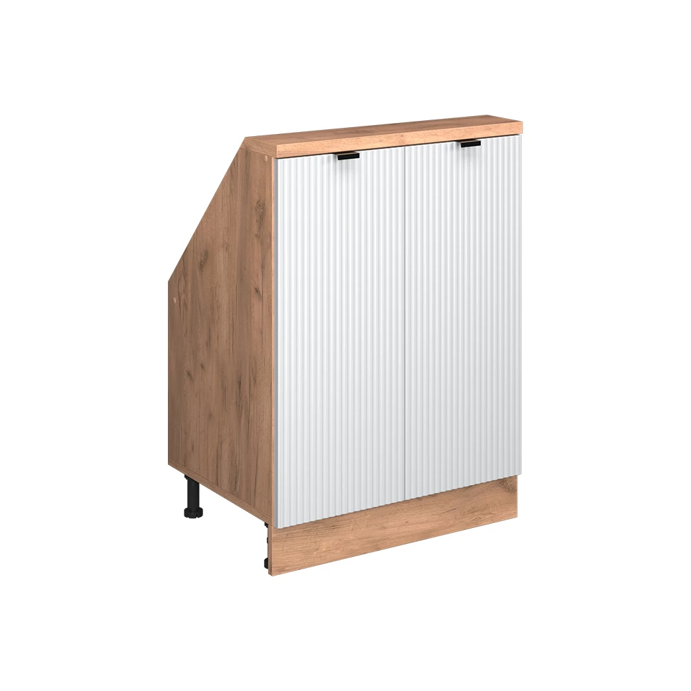Kast voor schuine wand  Witte golf 60 x 81.6 cm met 2 deuren Vicco