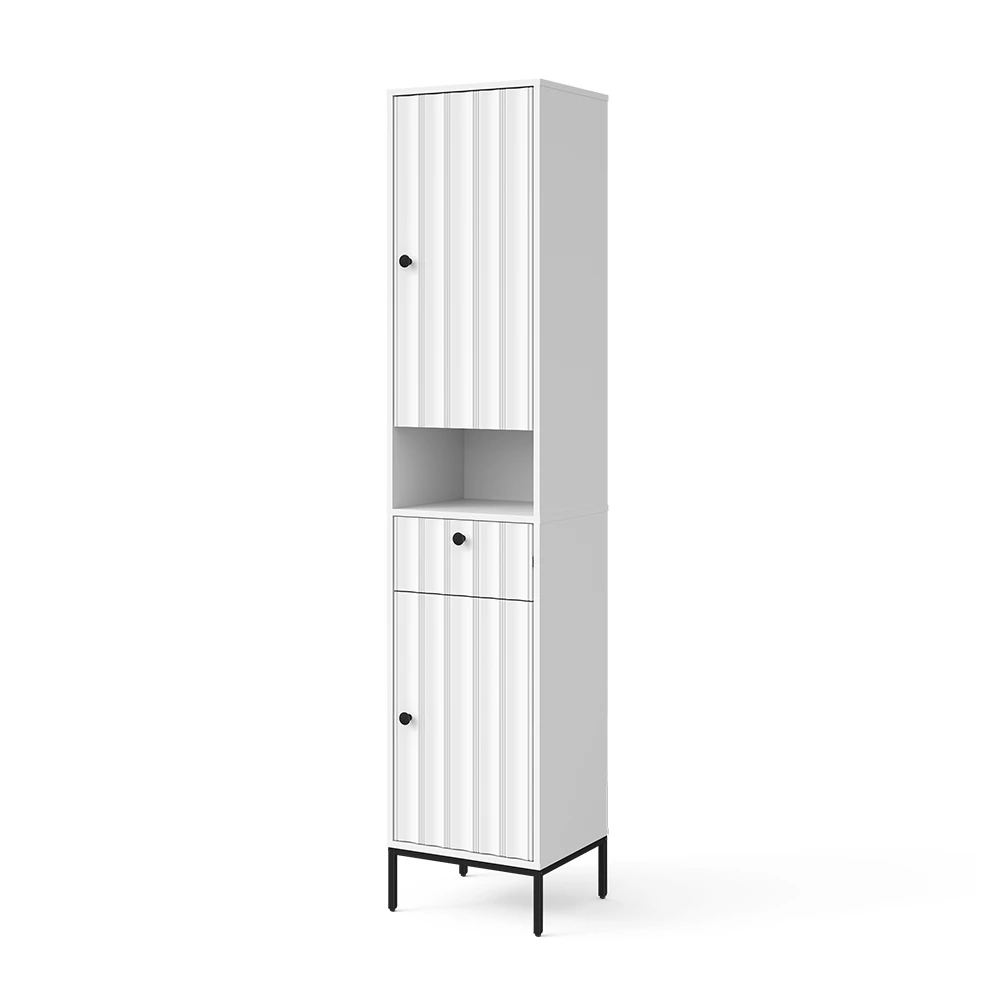 Vicco Badkamerkast "Eliza", Witte golf, 40 x 190 cm met 2 deuren