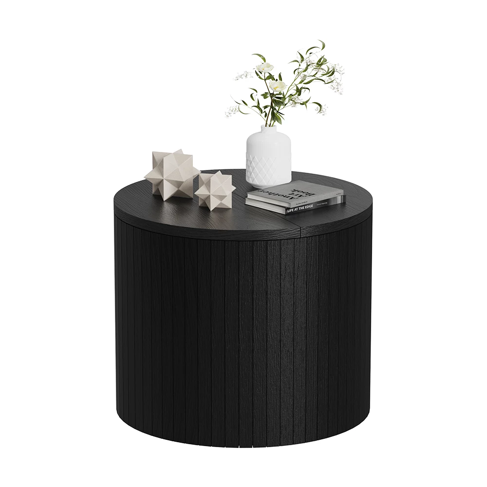 Salontafel Tavilo Eiken/zwart 38 x 38 cm Vicco
