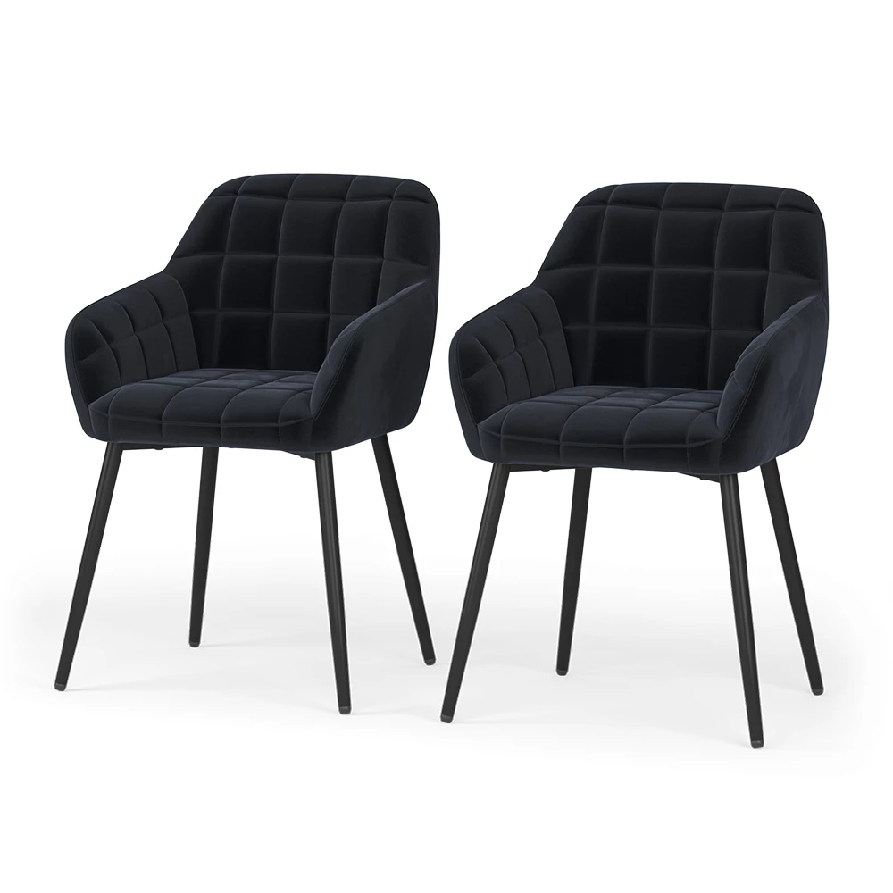 Eetkamerstoel Relio Zwart 53.5 x 55.5 cm Set van 2 Vicco