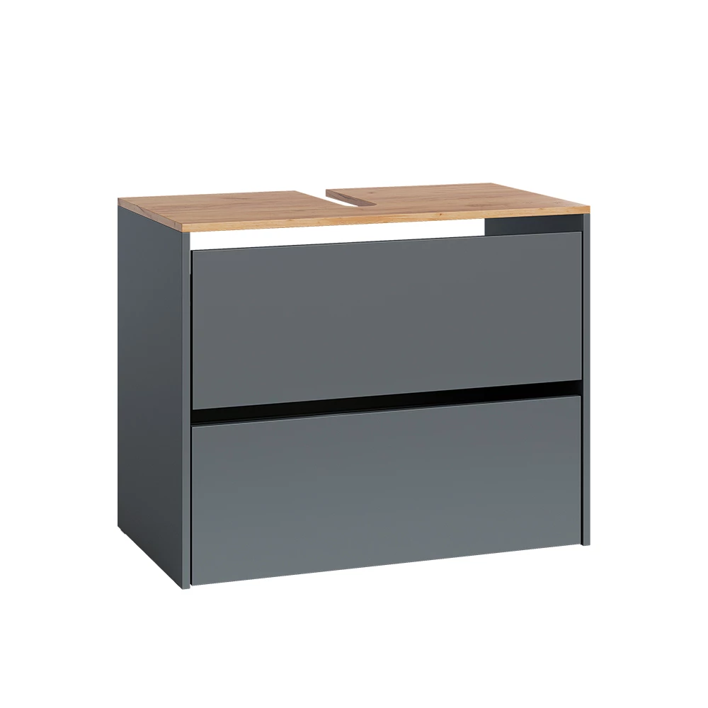 Wastafelonderkast Viktor Antraciet/gouden eik 80.2 x 65 cm Vicco