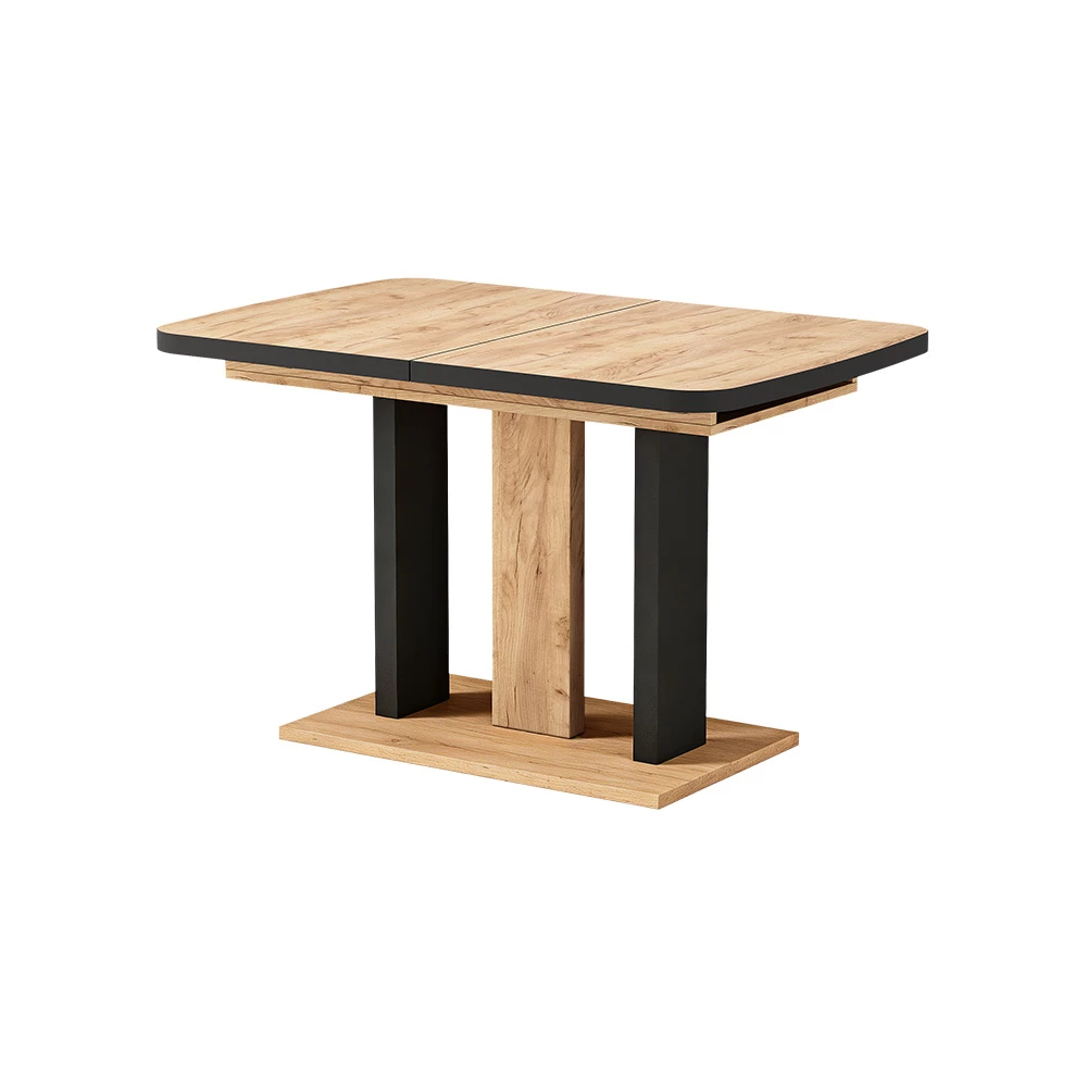 Eettafel Fenaro Zwart/eiken 120 x 80 cm 2 delen Vicco