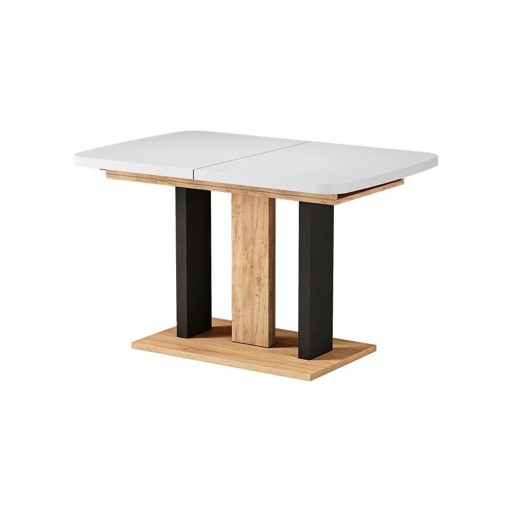 Eettafel Fenaro Eik wit/goud 120 x 80 cm 2 delen Vicco