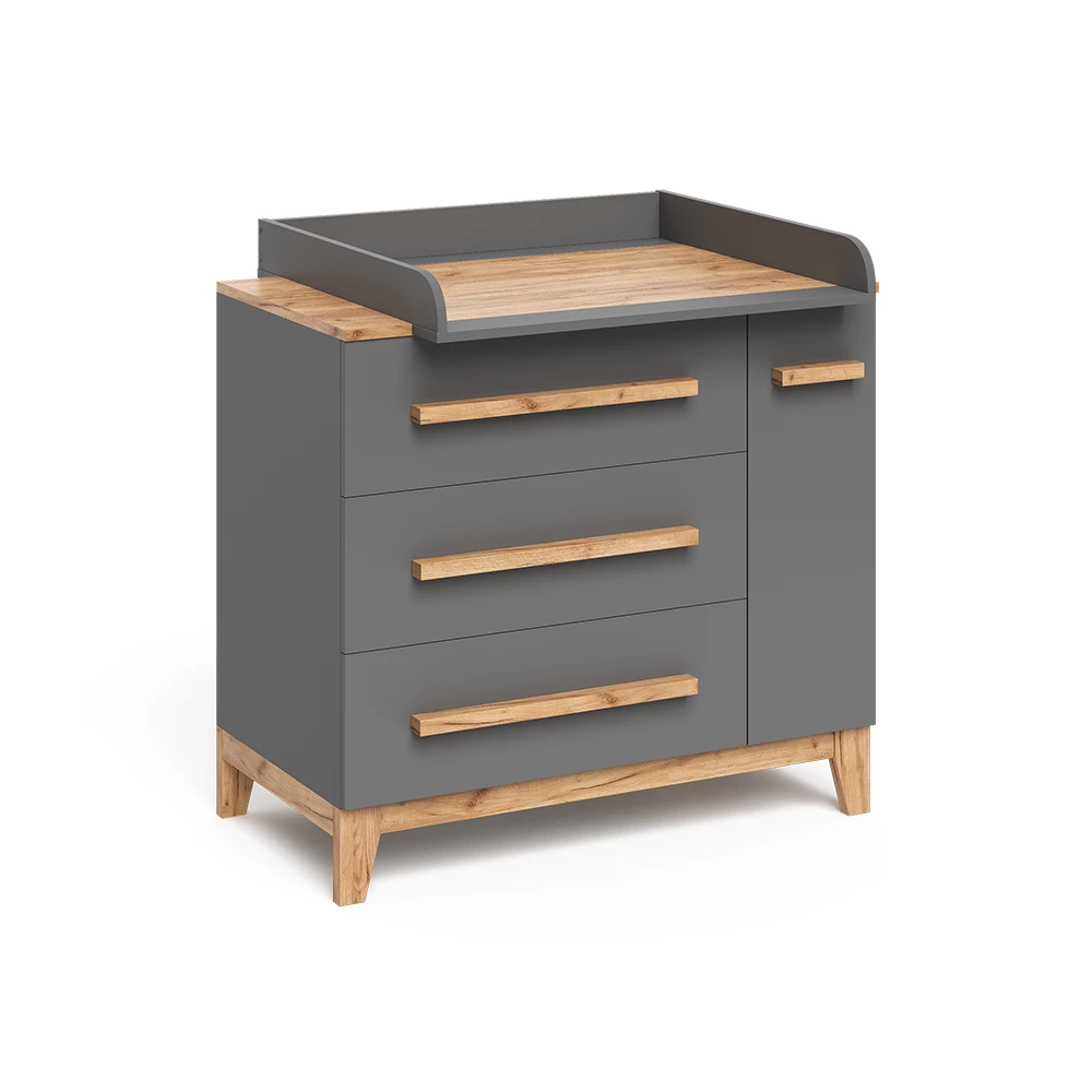 Commode Malia Grijs 98 x 98 cm met 1 deur & 3 laden Vitalispa