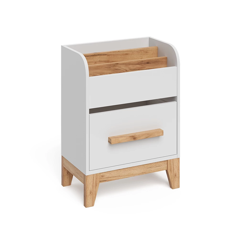 Boekenrek  Malia Wit 55 x 70 cm met lade Vitalispa
