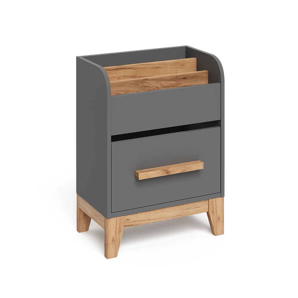 Boekenrek  Malia Grijs 55 x 70 cm met lade Vitalispa