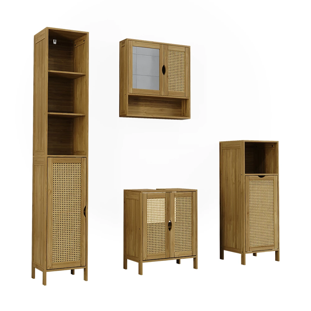 Badmöbel-Set Liora Bamboe 4 delen Vicco