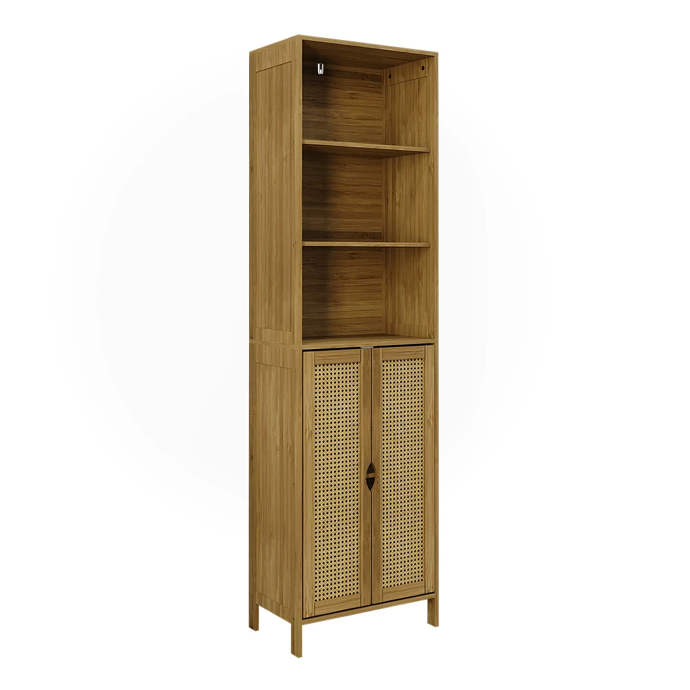 Badkamerkast Liora Bamboe 48 x 170 cm met 2 deuren Vicco