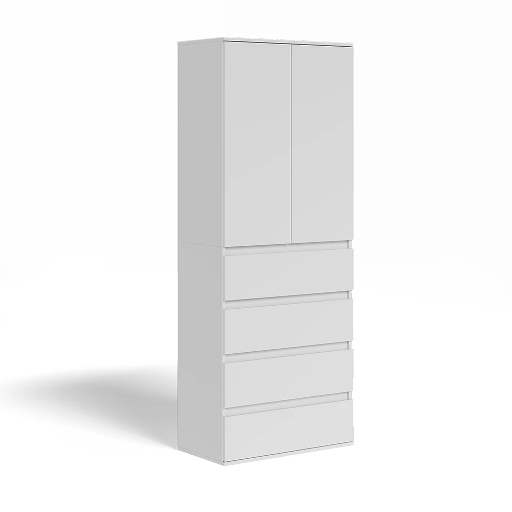 Kledingkast Claus Wit 74 x 191.5 cm met 4 laden Vicco